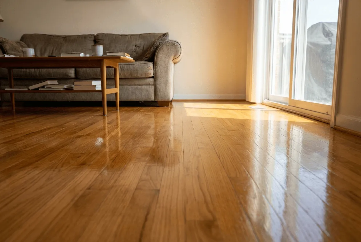 コーティングで保護されたフローリング